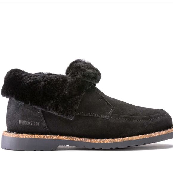 NWT Birkenstock Bakki Suede Leather Bootie Cork Sole Slip On Shoe Narrow Furry - Picture 13 of 14